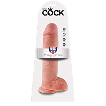 King Cock 11" With Balls Realistic Suction Cup Dildo