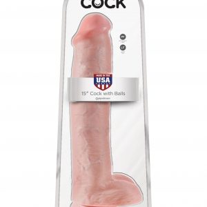 King Cock 15" With Balls Realistic Suction Cup Dildo